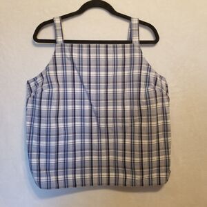 Sonoma XL Top Sleeveless Cotton Blue Heritage Plaid Preppy Picnic Twee Retro